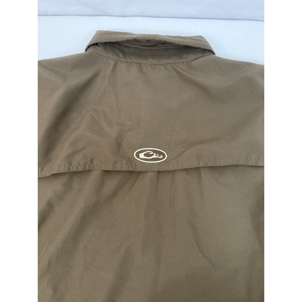 Drake Waterfowl System Vented Button Down Shirt Brown Outdoors Hiking Men Size M - Picture 10 of 11